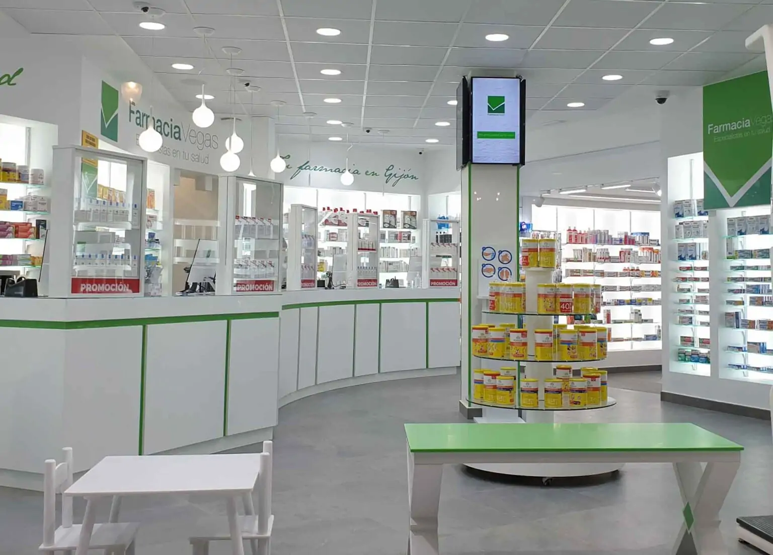 Fernando Vegas, principal pharmacist, inside Farmacia Vegas in Gijón.